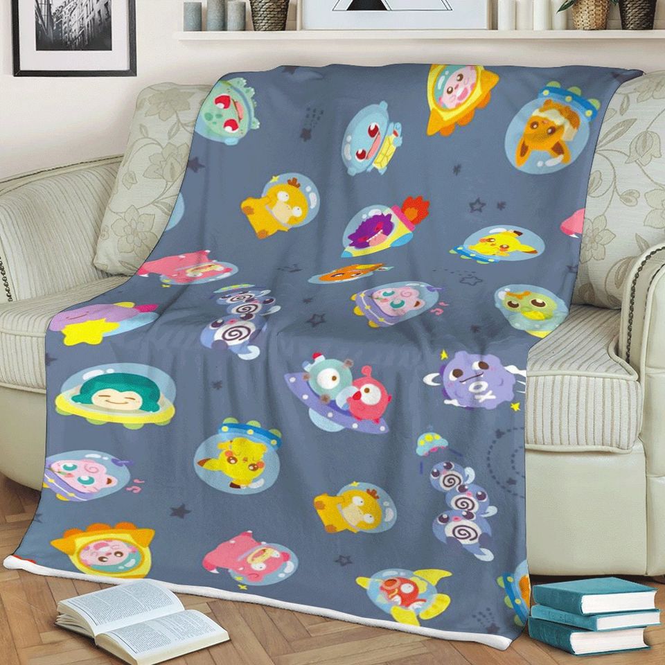 Monster PKM Games Chibi Christmas Fleece Blanket