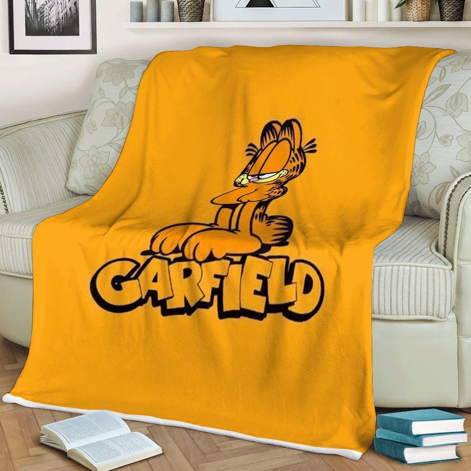 Garfield Orange Cartoon Fan Fleece Blanket