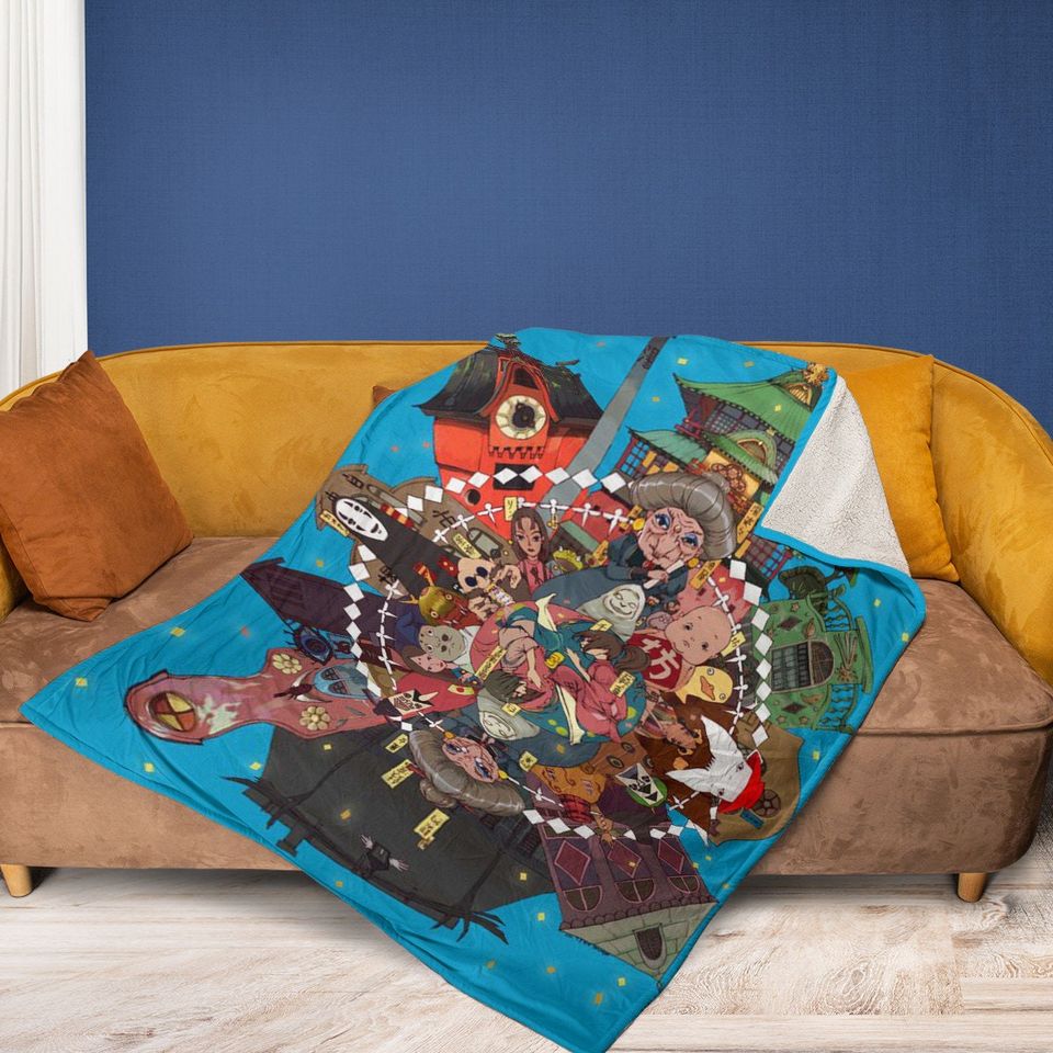 Spirited Away Studio Ghibli Sherpa Fleece Blanket