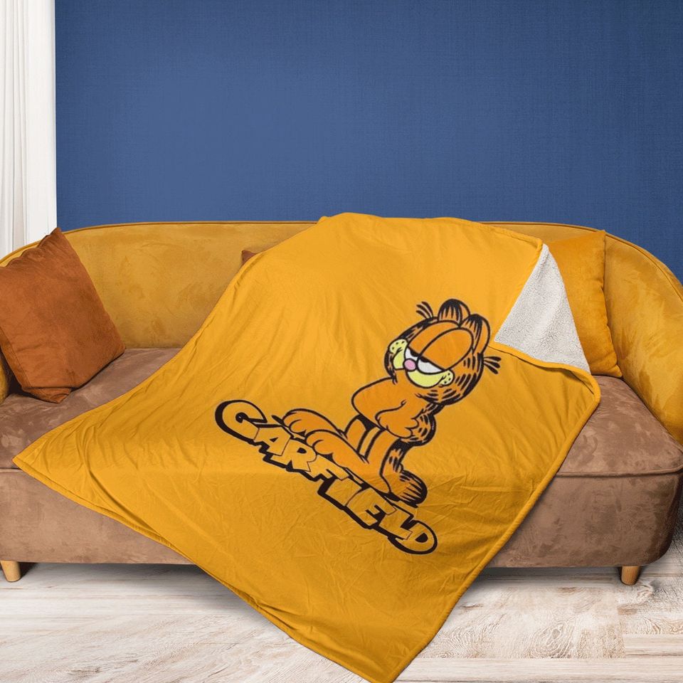 Garfield Orange Cartoon Fan Fleece Blanket