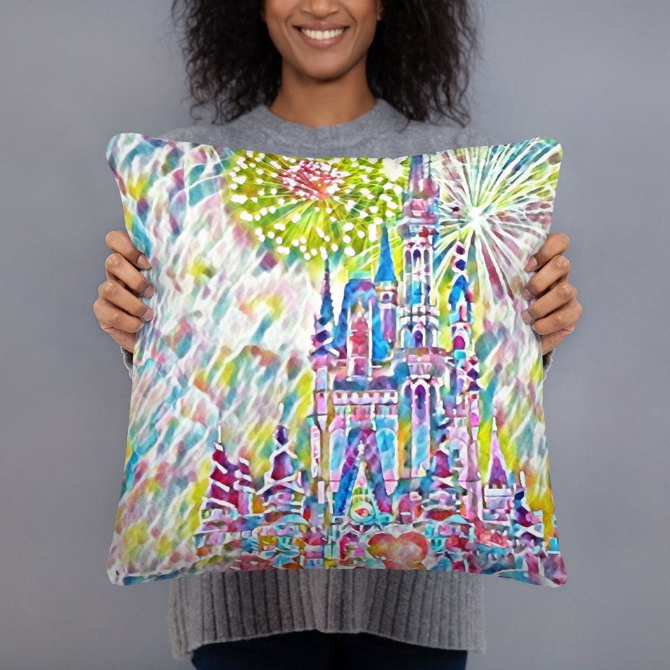 Castle Epcot pillow annual passholder gift for her 2 Sided Basic Pillow disneyana