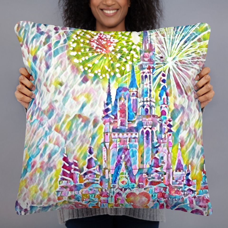 Castle Epcot pillow annual passholder gift for her 2 Sided Basic Pillow disneyana