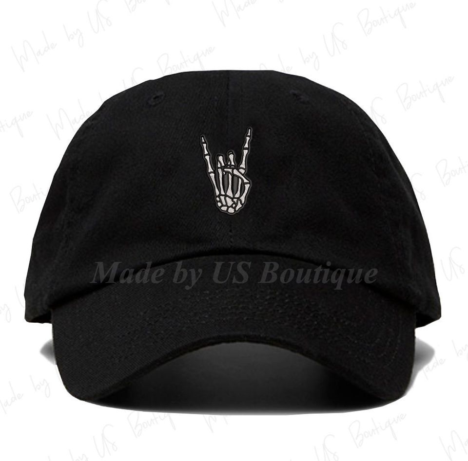 Skeleton Hand Hat Embroidered Baseball Dad Cap, Still Emo, Emo Hat, Gift