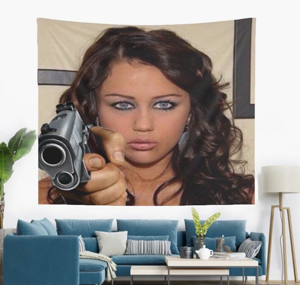 Funny Meme Miley Cyrus Tapestry Wall Hanging Hippie Art Tapestries