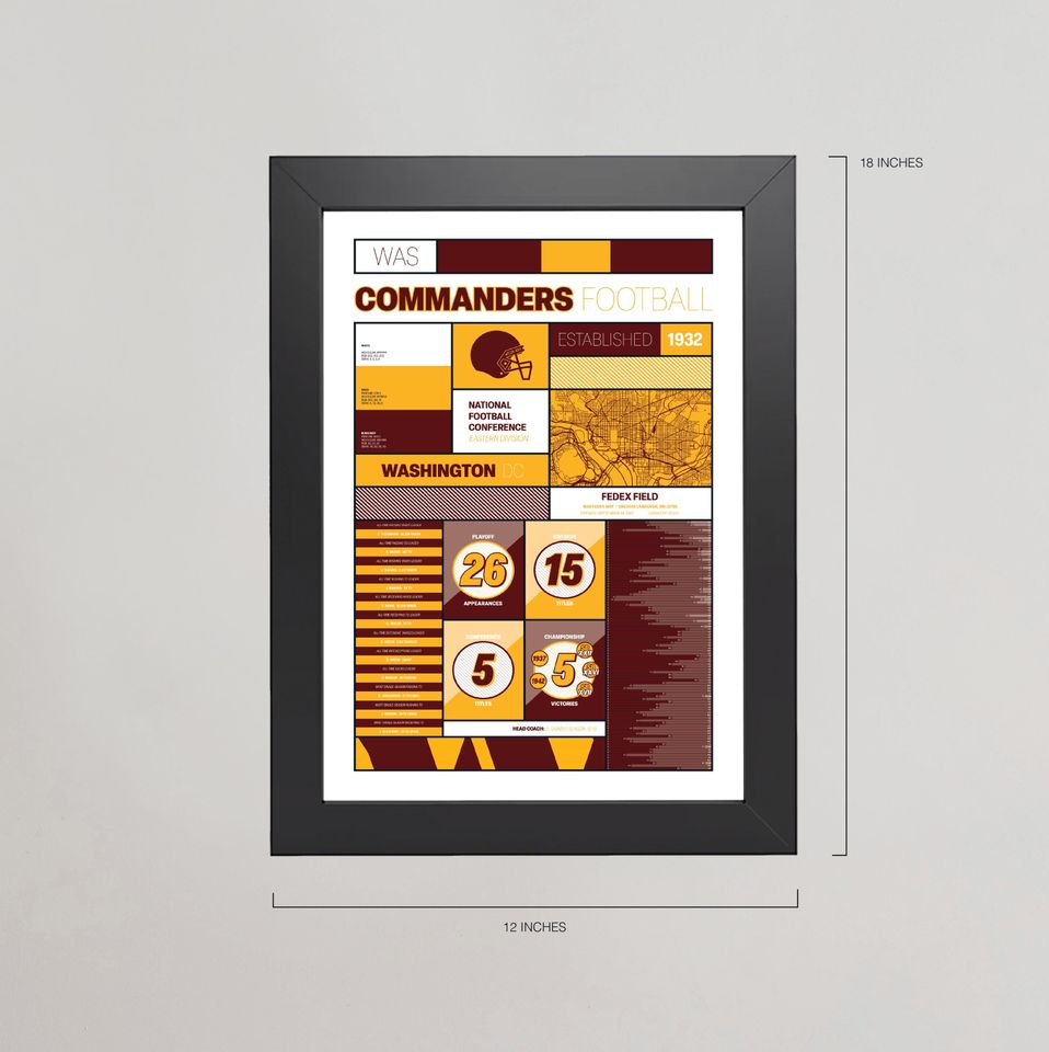 Washington Commanders "Modern Iconography" Statistical Poster