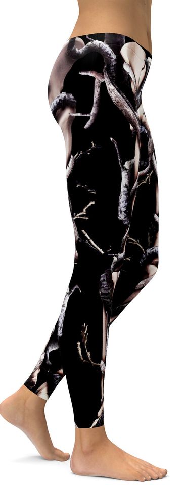Black Skeleton Leggings, Scary Outfit Halloween Leggings