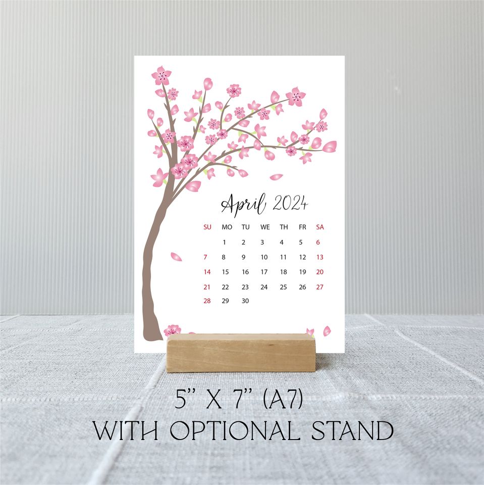 2024 Desk Calendar | Seasonal Academic Year Calendar | Gift for Dad
