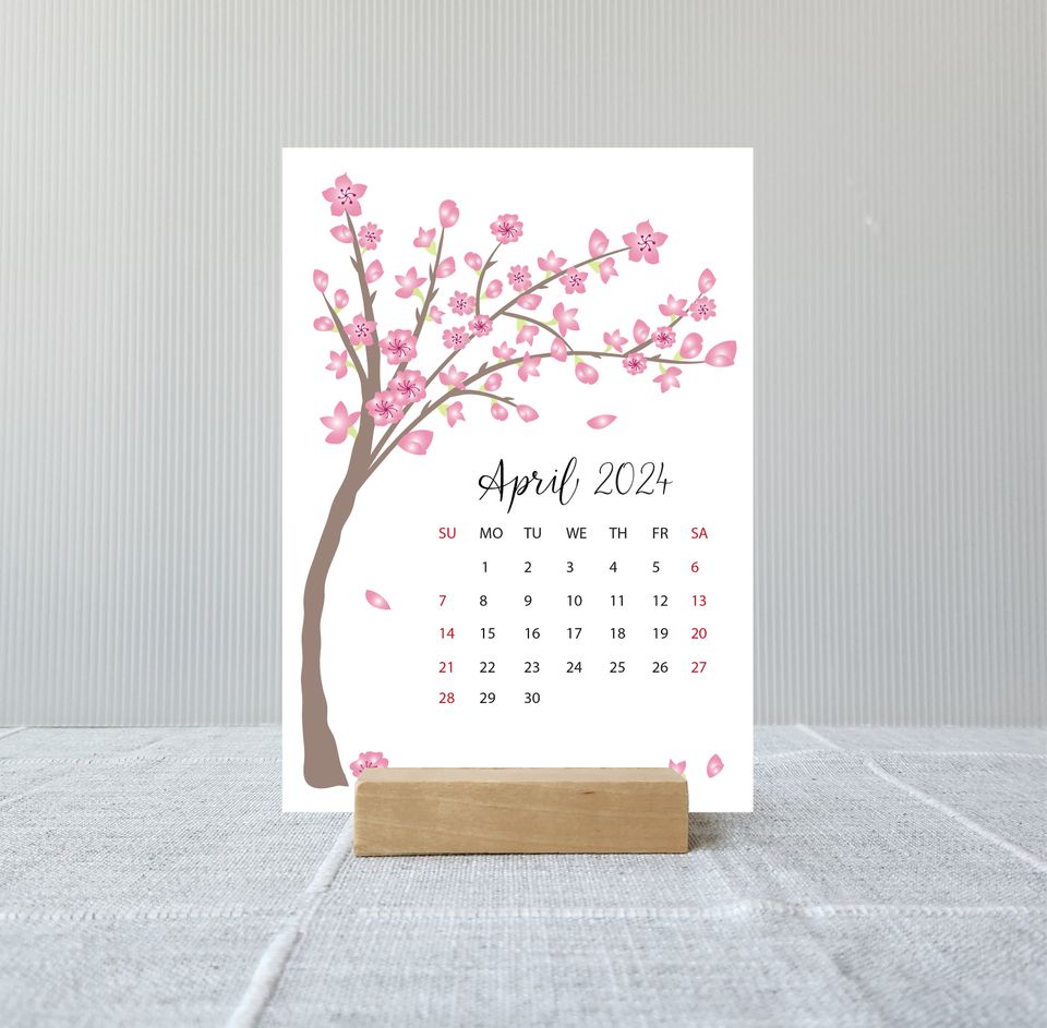 2024 Desk Calendar | Seasonal Academic Year Calendar | Gift for Dad