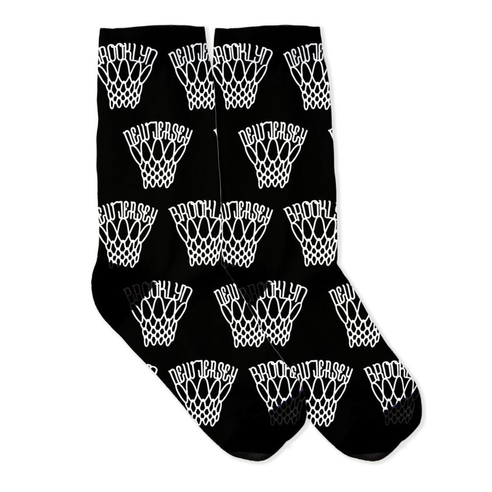 Brooklyn Basketball Net New Jersey Vintage Logo Socks