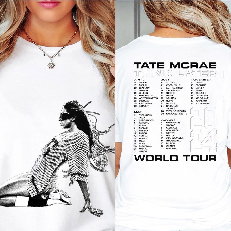 Tate McRae THINK LATER World Tour Tee - Black & White