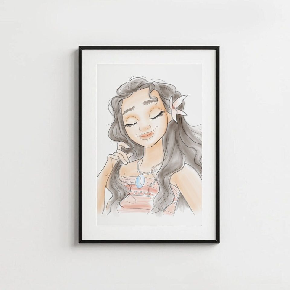 Moana Princess, Disney poster, art decoration