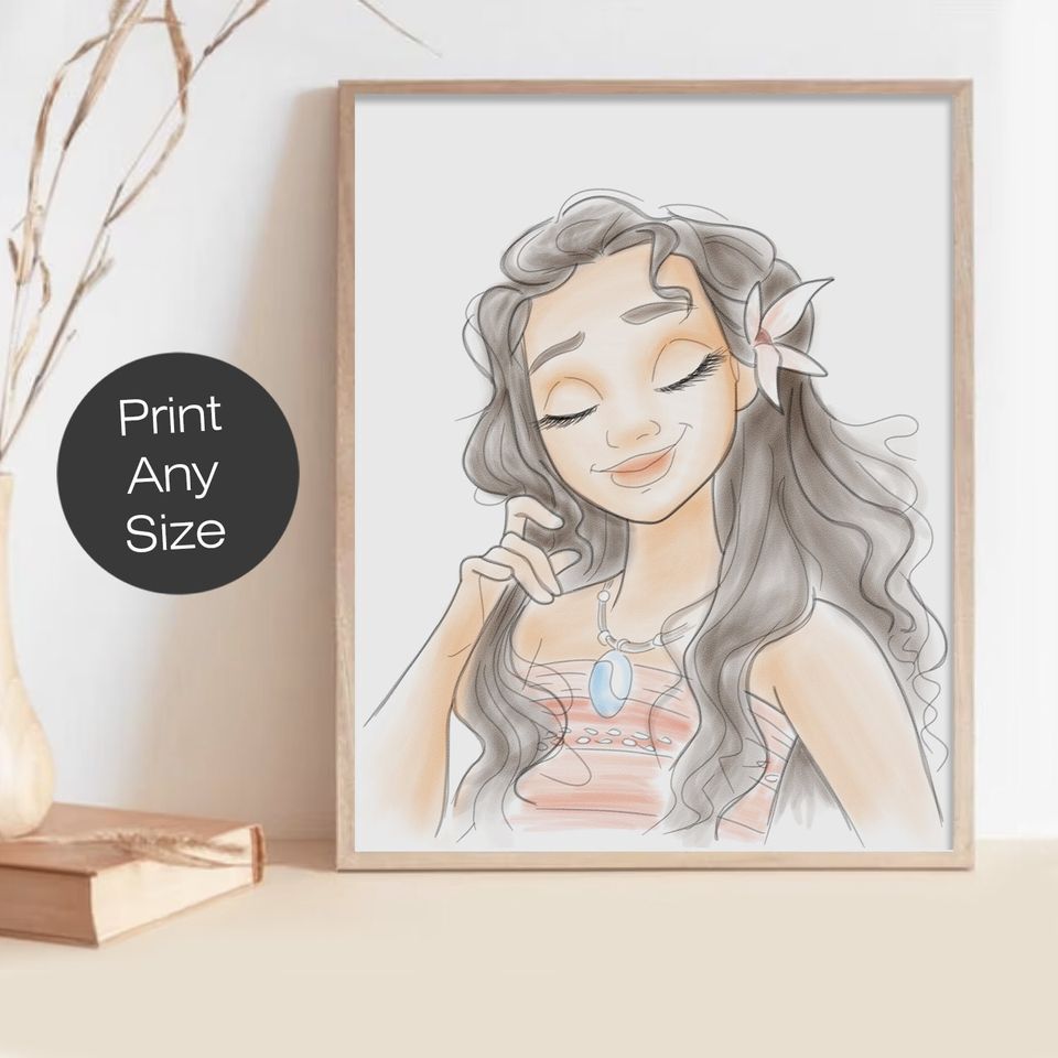 Moana Princess, Disney poster, art decoration