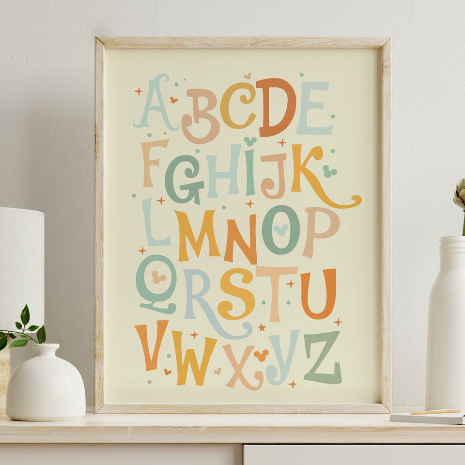 Hidden Mickey Alphabet Premium Matte Vertical Posters
