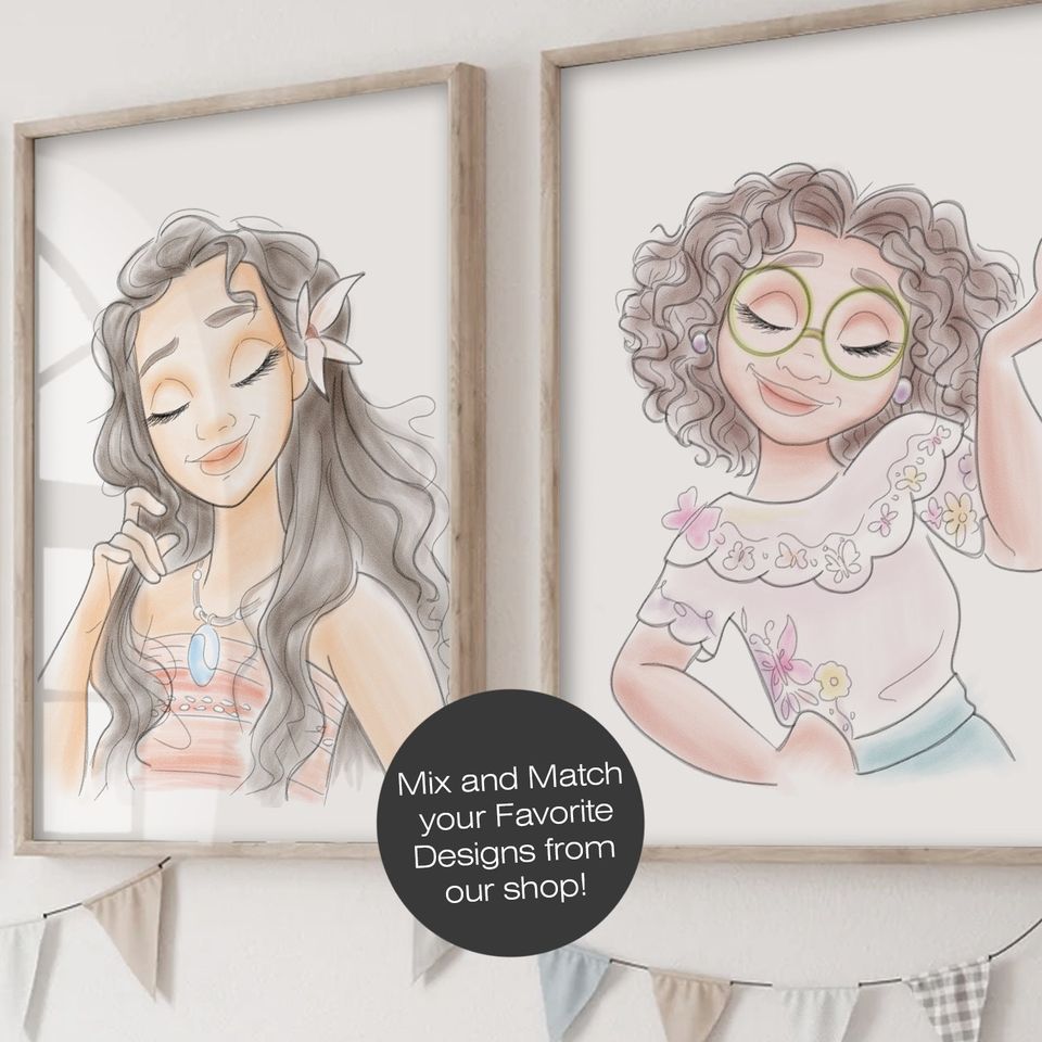 Moana Princess, Disney poster, art decoration