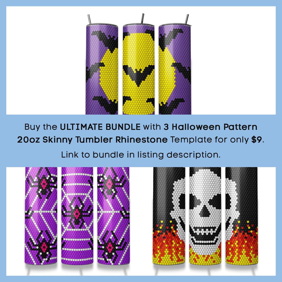 Bat Rhinestone for 20oz Tumbler Template, SS20, halloween pattern