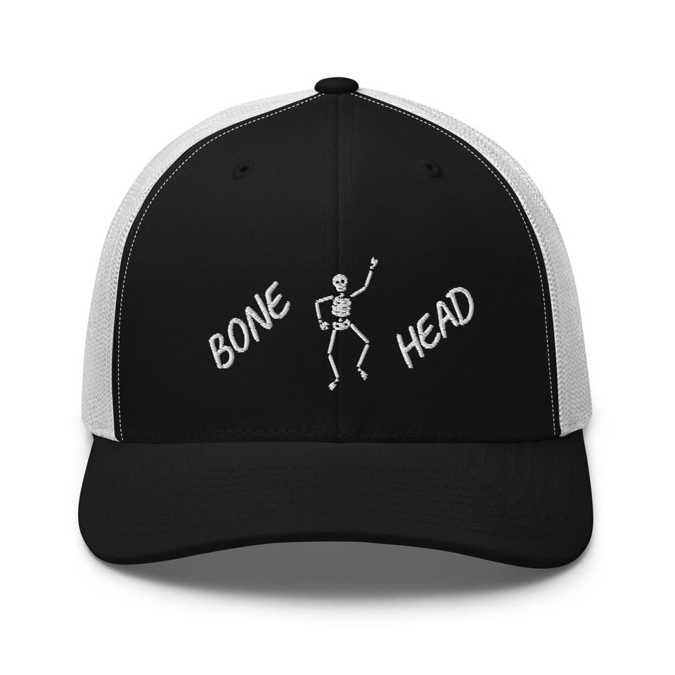 Dancing skeleton bonehead Trucker Cap, Halloween hat, bone head cap