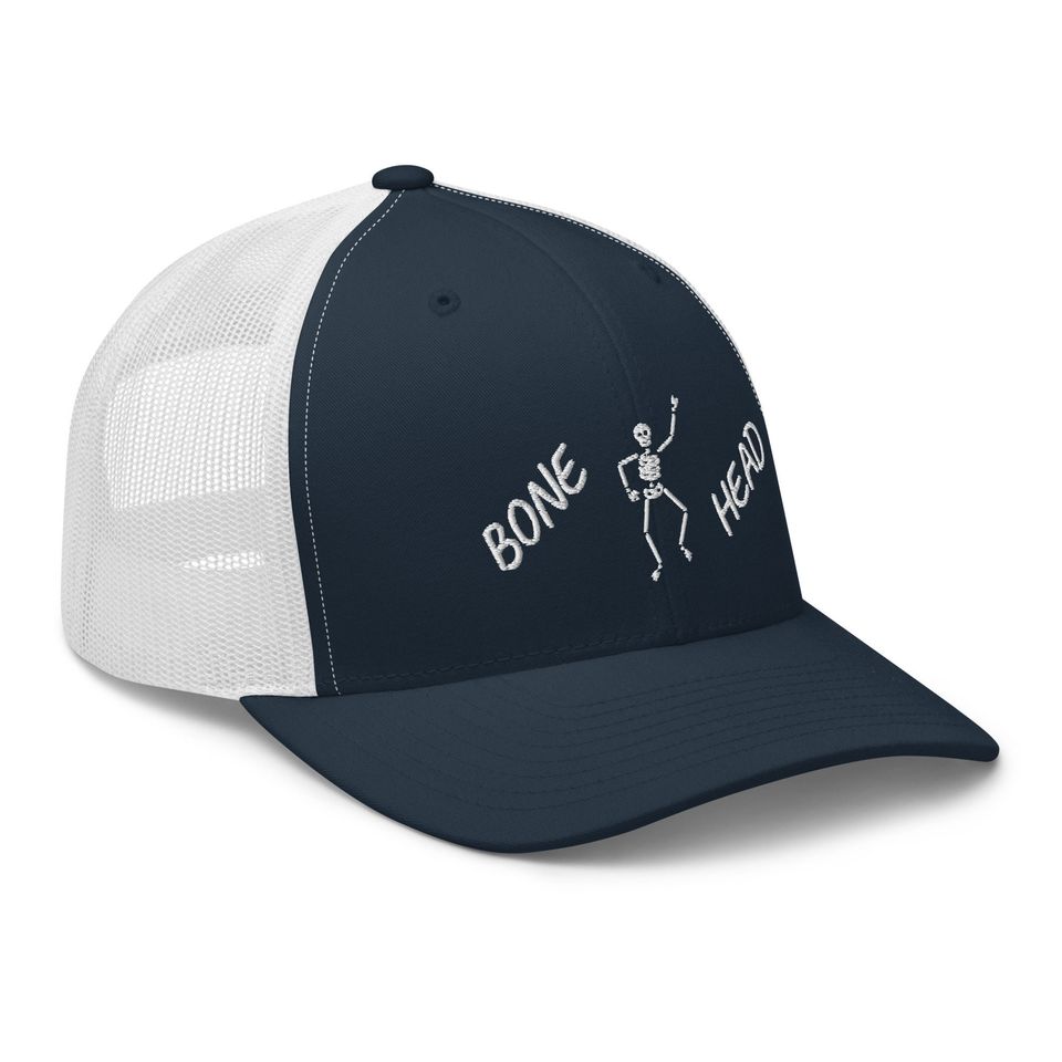 Dancing skeleton bonehead Trucker Cap, Halloween hat, bone head cap