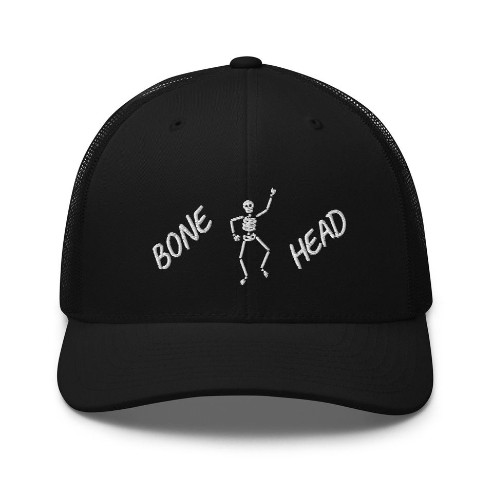 Dancing skeleton bonehead Trucker Cap, Halloween hat, bone head cap