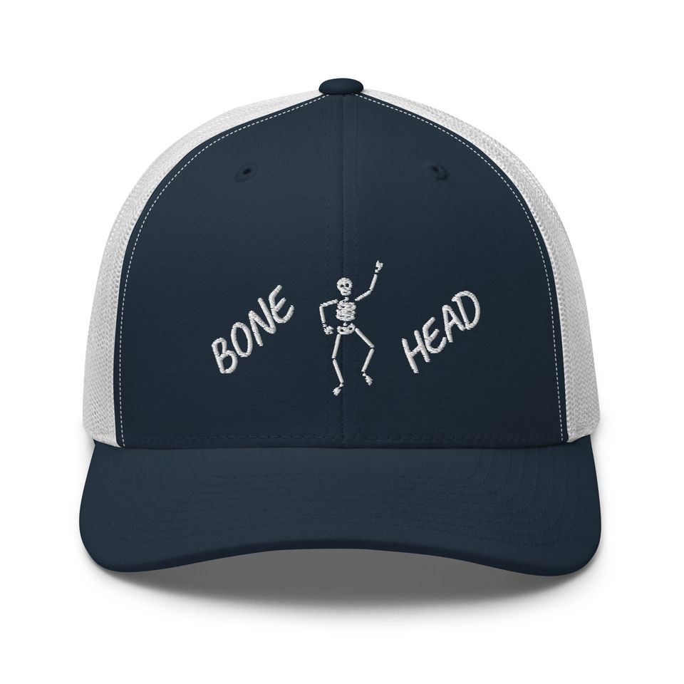 Dancing skeleton bonehead Trucker Cap, Halloween hat, bone head cap