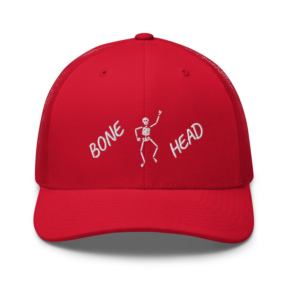 Dancing skeleton bonehead Trucker Cap, Halloween hat, bone head cap