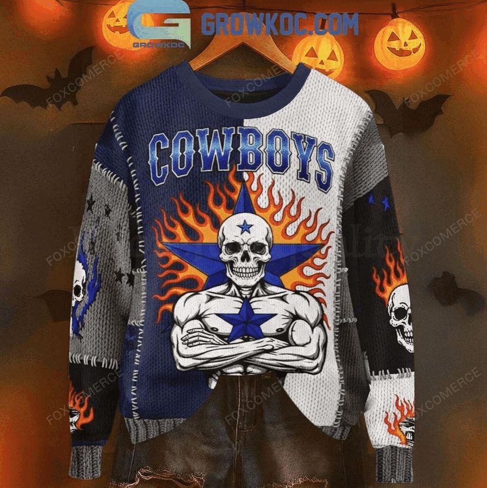 Dallas Cowboys Skeleton Halloween Sweater