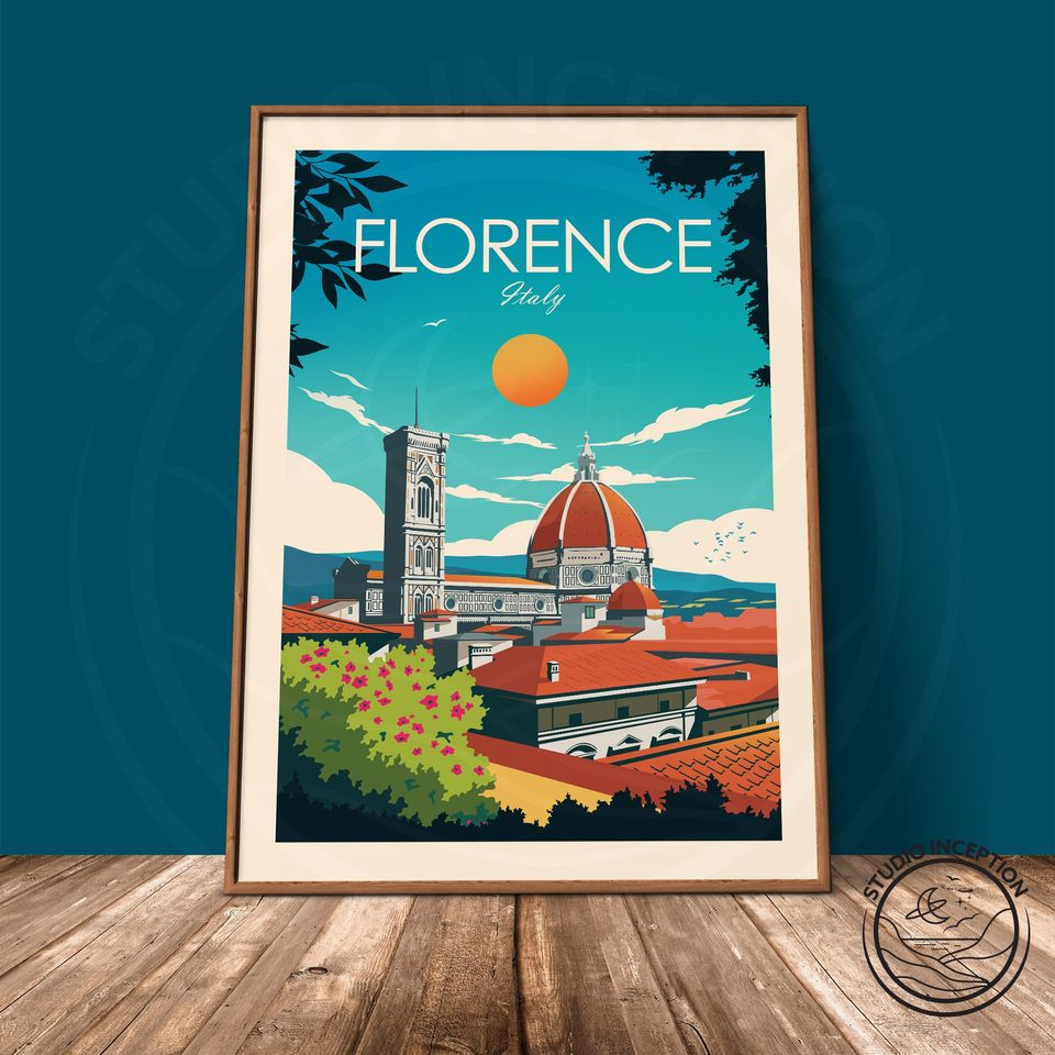 Florence Cathedral Print, Italy Travel Poster