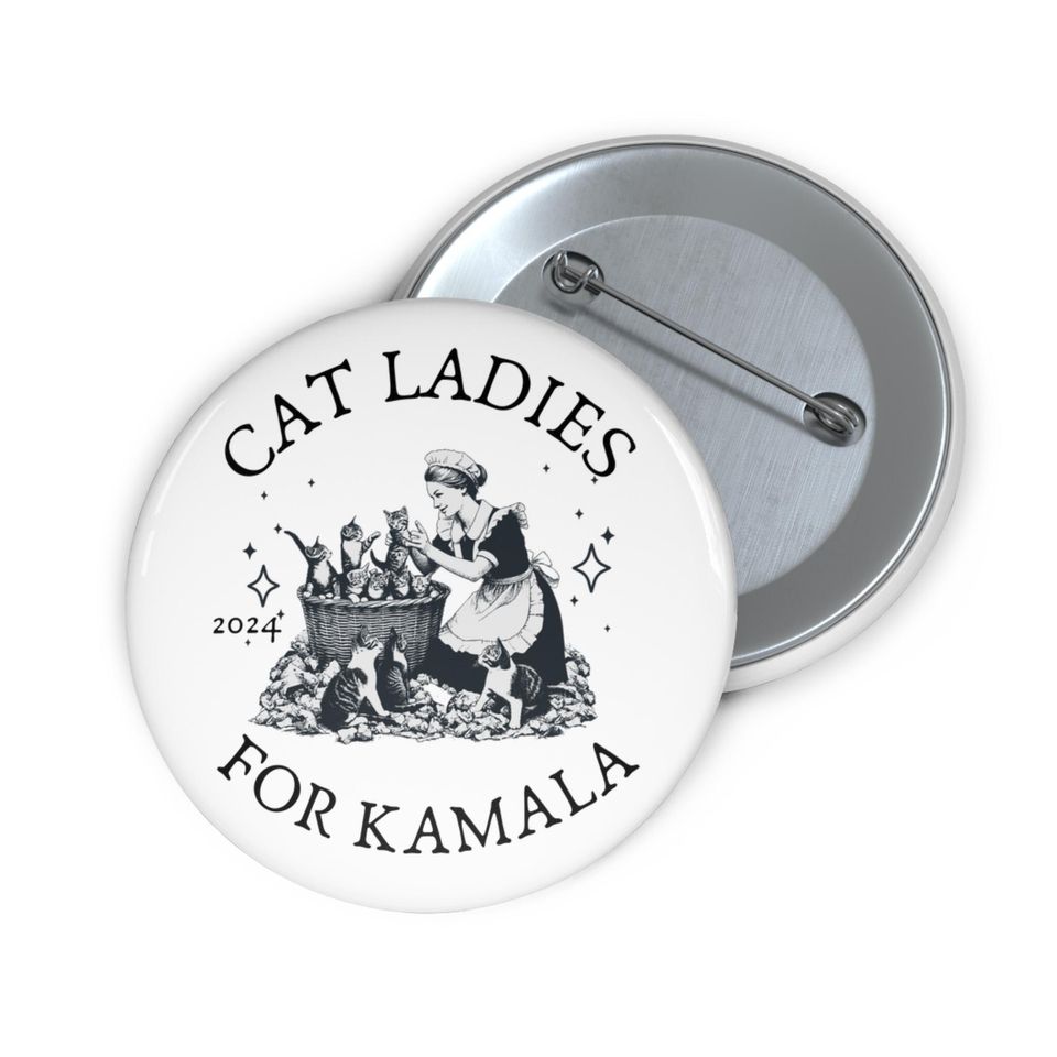 Kamala Harris Pin Childless Cat Lady Button Kamala Harris For President Button 2024