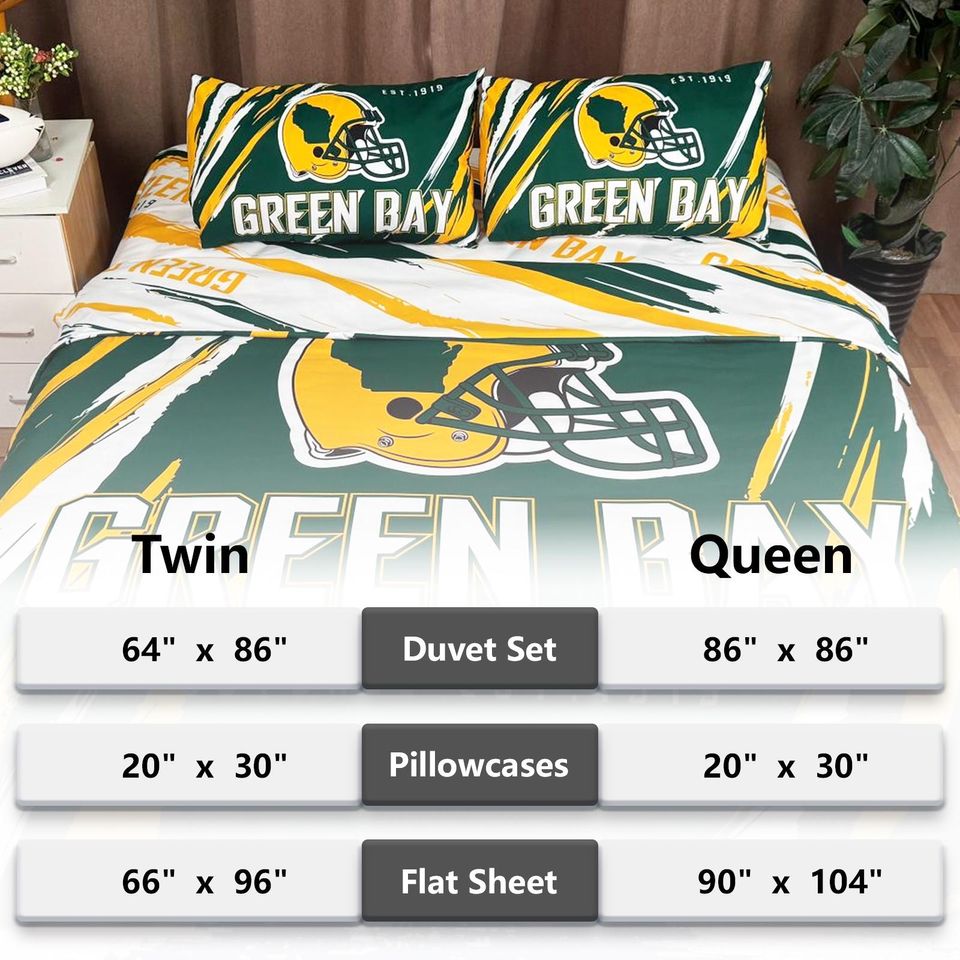 Green Bay Football Bedding Set