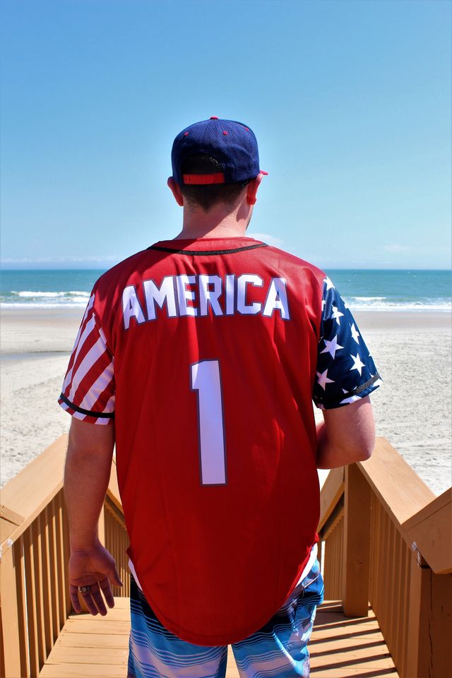 Red America #1 Baseball Jersey