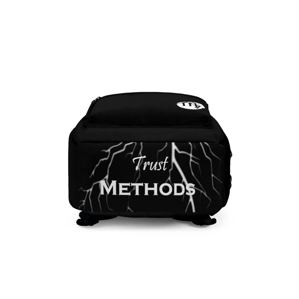 Trust Methods Zodiac Earth Sign Virgo Lightning Back to School Backpack Bag Black
