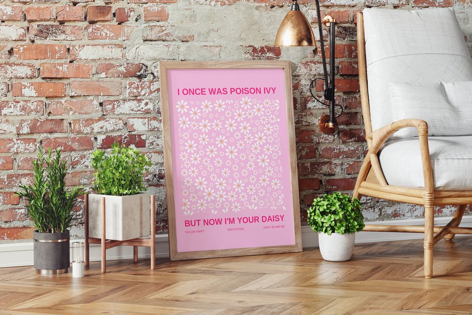 Tay Tay Don't Blame Me Lyrics Print | Pink Fan Girl Merch |  Tay Tay Poster
