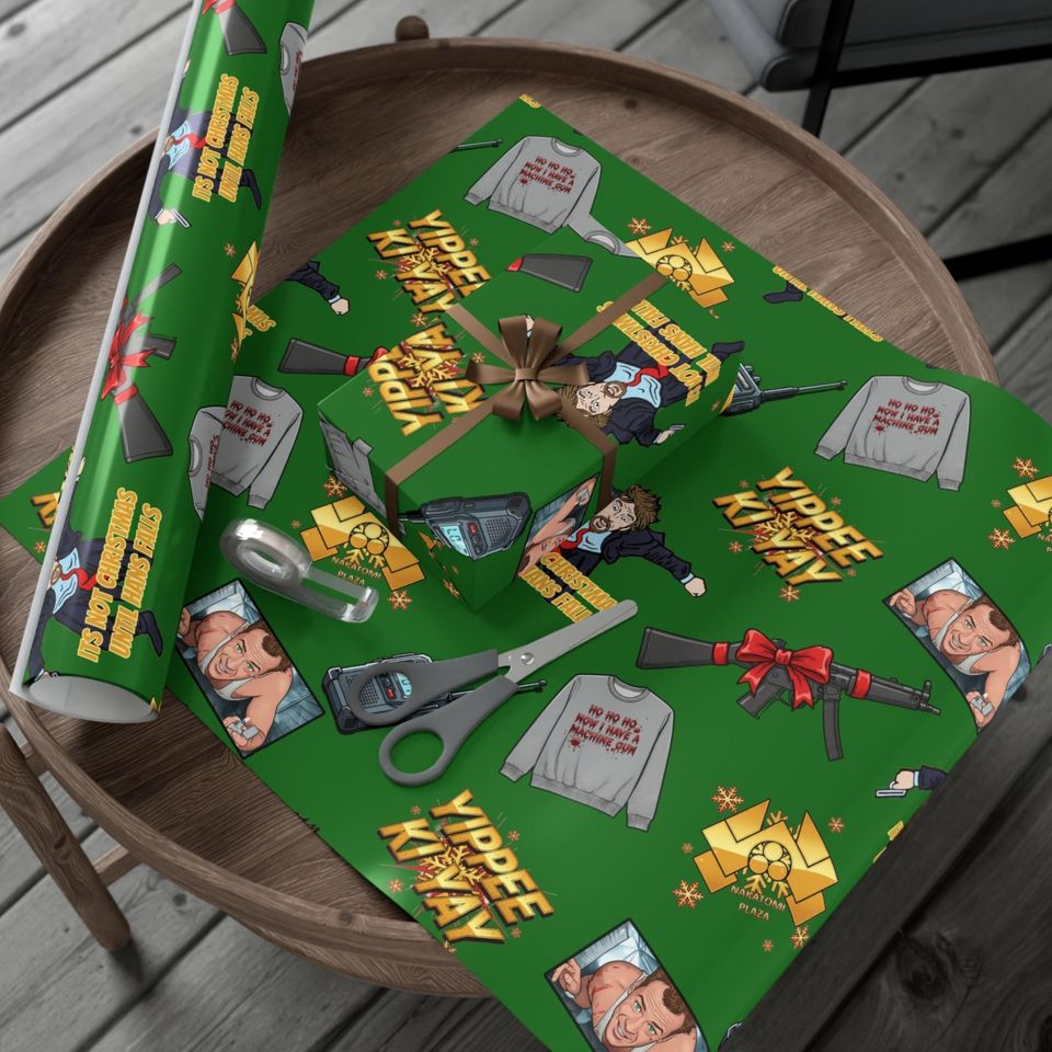 Die Hard Christmas Wrapping Paper, 80s Movie Gift Wrap