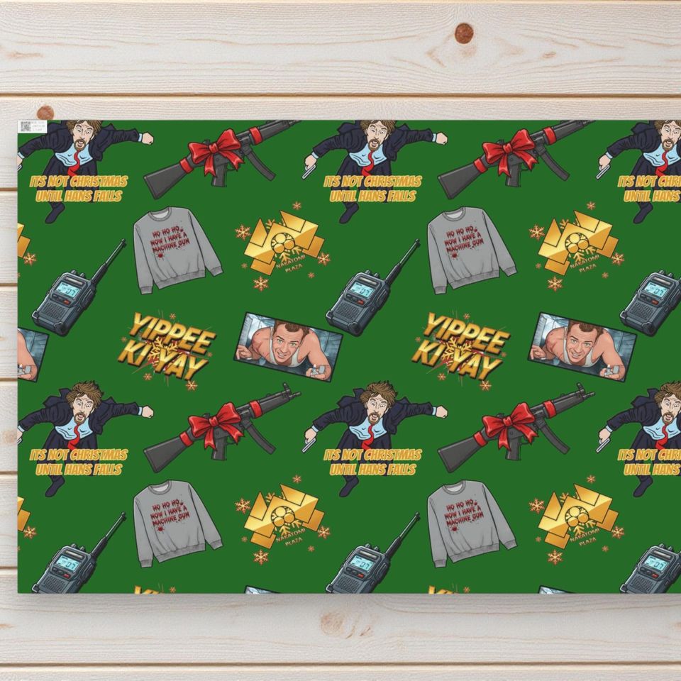 Die Hard Christmas Wrapping Paper, 80s Movie Gift Wrap