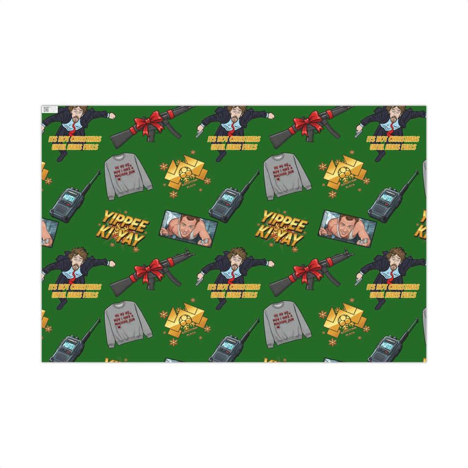 Die Hard Christmas Wrapping Paper, 80s Movie Gift Wrap