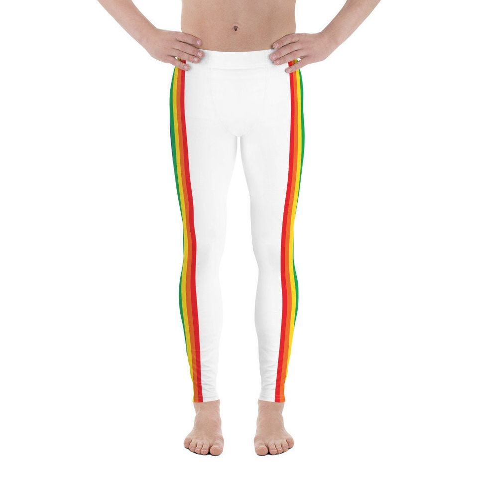 Rainbow Striped Men's Leggings
