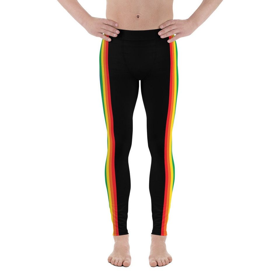 Rainbow Striped Men's Leggings