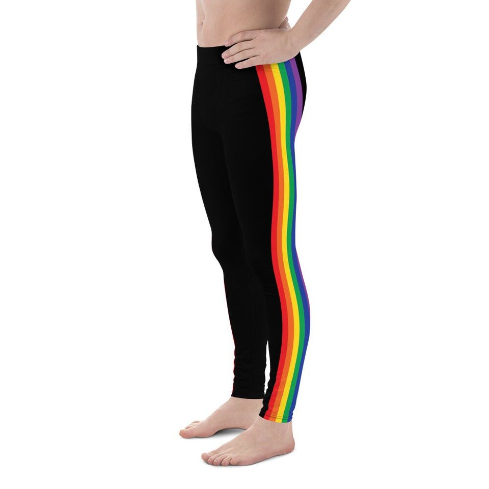Rainbow Striped Men's Leggings