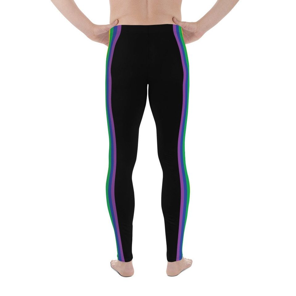 Rainbow Striped Men's Leggings