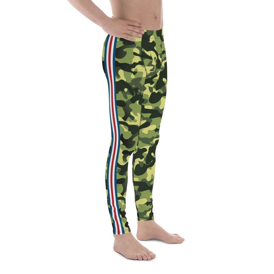 Americana Pin Stripes Camo Men's Leggings