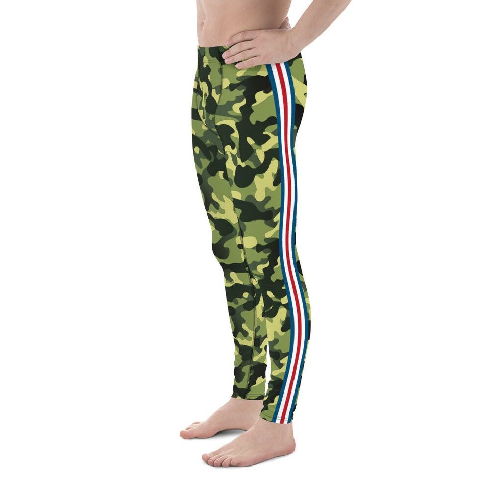 Americana Pin Stripes Camo Men's Leggings