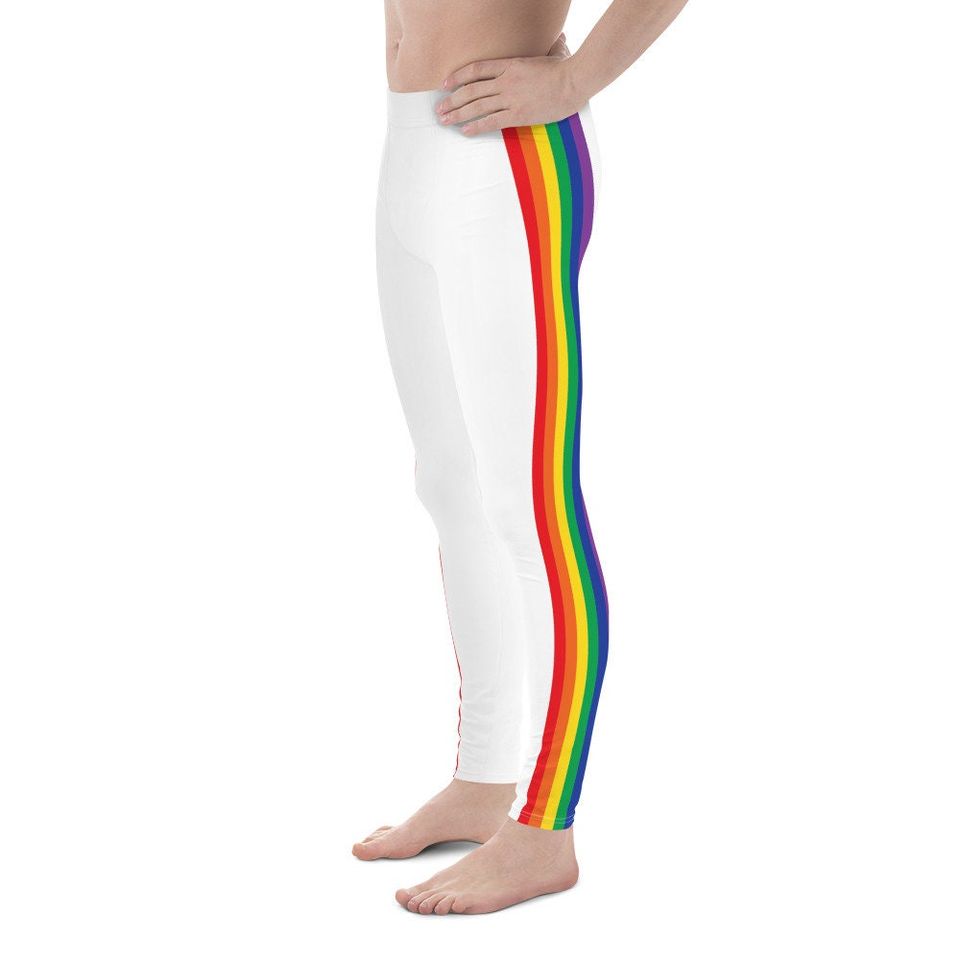 Rainbow Striped Men's Leggings