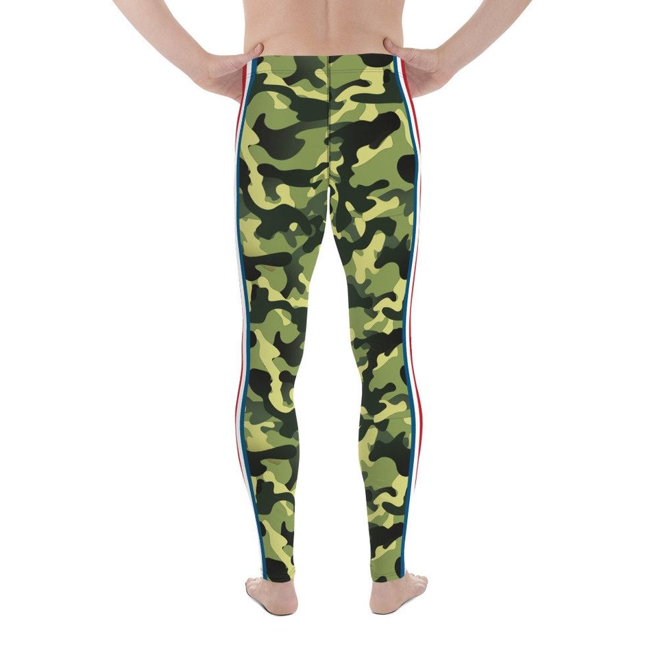 Americana Pin Stripes Camo Men's Leggings
