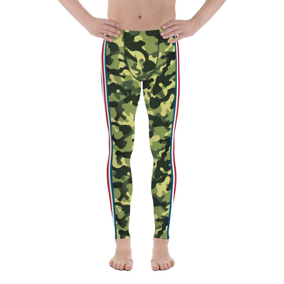 Americana Pin Stripes Camo Men's Leggings