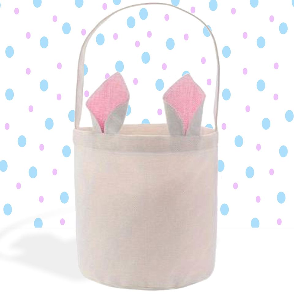Pink Dinosaur Personalized Easter Basket, Easter Pail, Cute Bunny Ears Easter Gift Basket