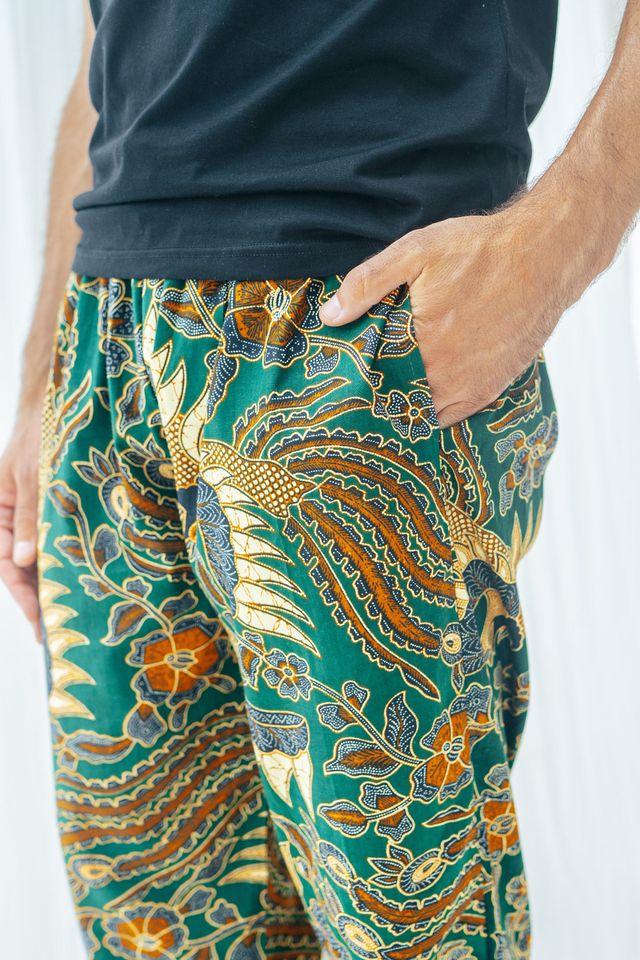 Mens Cotton Batik Trousers in multiple colours, Drawstring pants