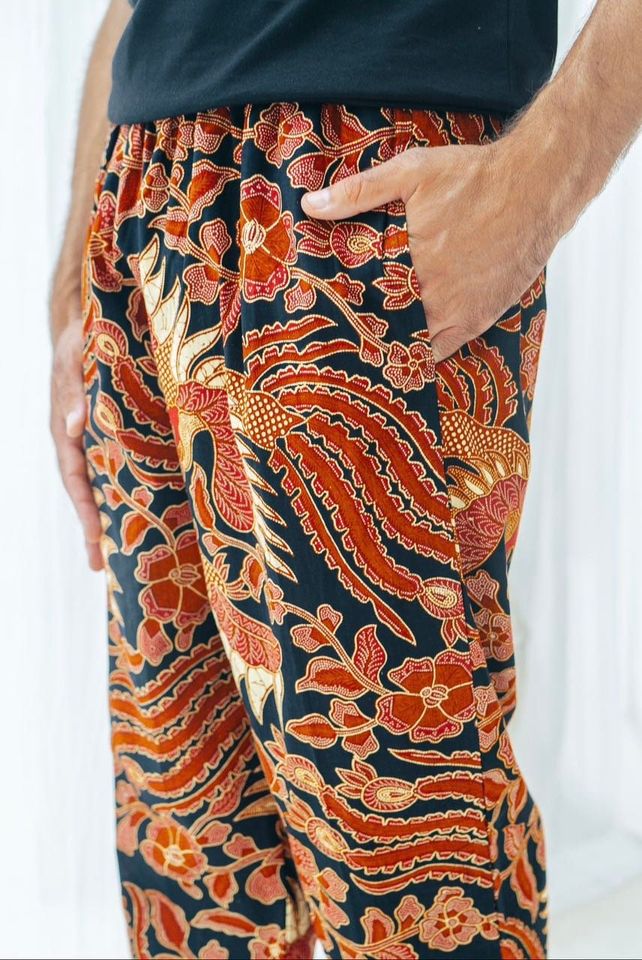 Mens Cotton Batik Trousers in multiple colours, Drawstring pants