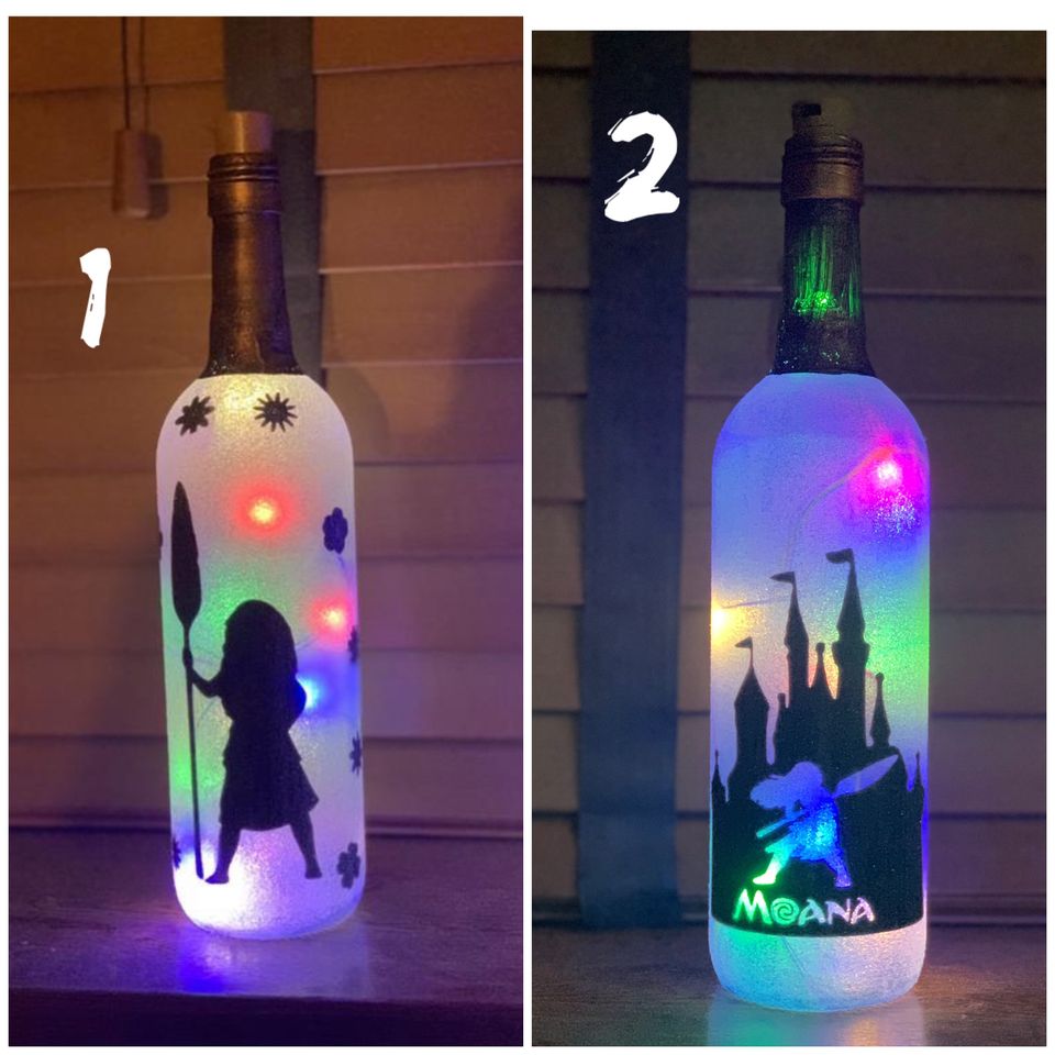 Disney Princess Inspired Bottle Lamp