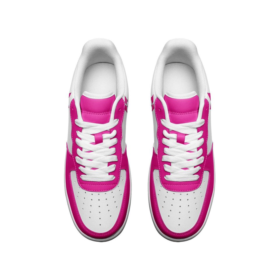 BTS Unisex Low Top Leather Sneakers - Pink BTS shoes
