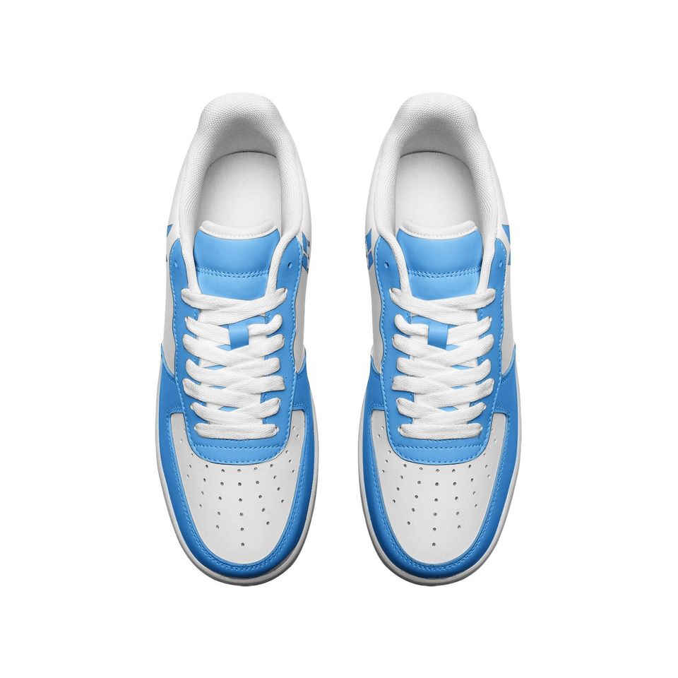 BTS Unisex Low Top Leather Sneakers - Light Blue BTS shoes