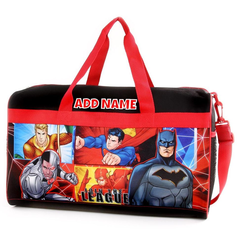 Personalized Duffel Bag for Kids - Travel, Sleepover Overnight Bag Featuring Justice League